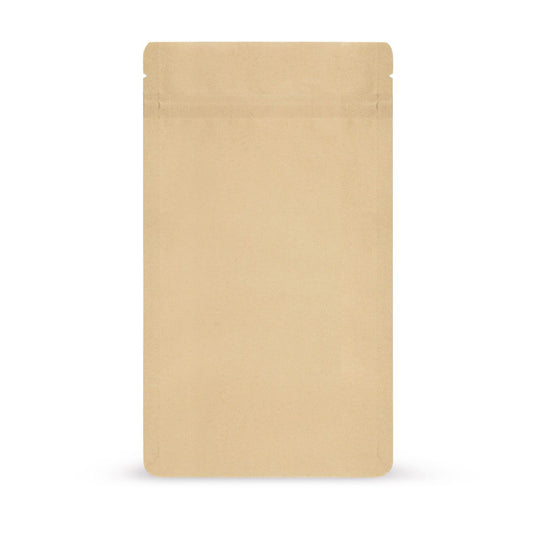 Standbodenbeutel Kraftpapier Aus Biologisch Abbaubaren Materialien — Hauptansicht des Beutels mit Kraftpapier-Optik von El...